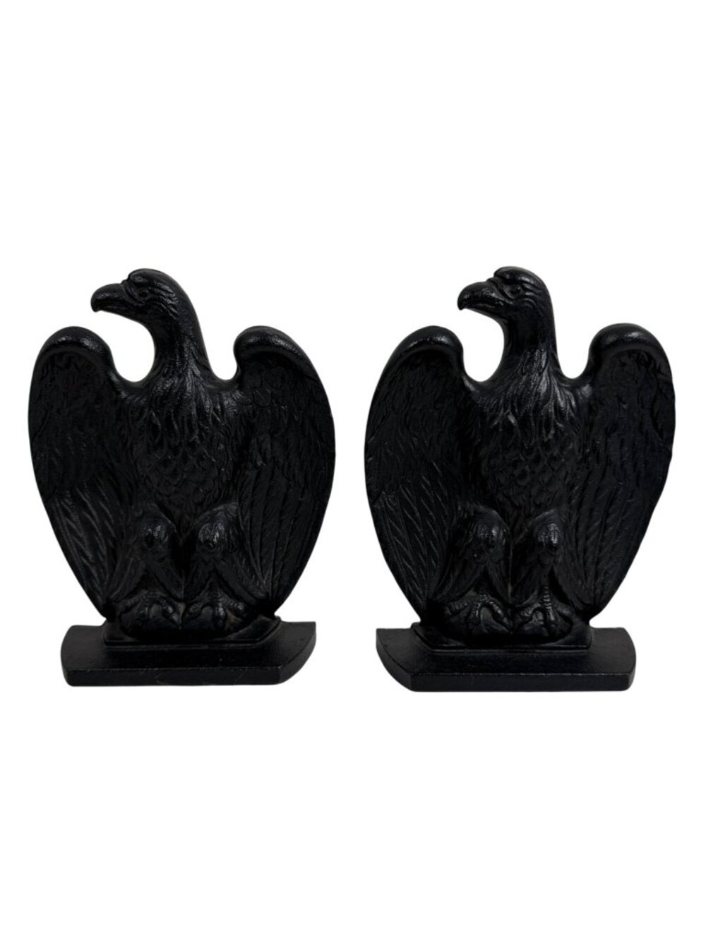 Authentic EUC Vintage Cast Iron American Eagle Bookends by Robert Emig Marked EM